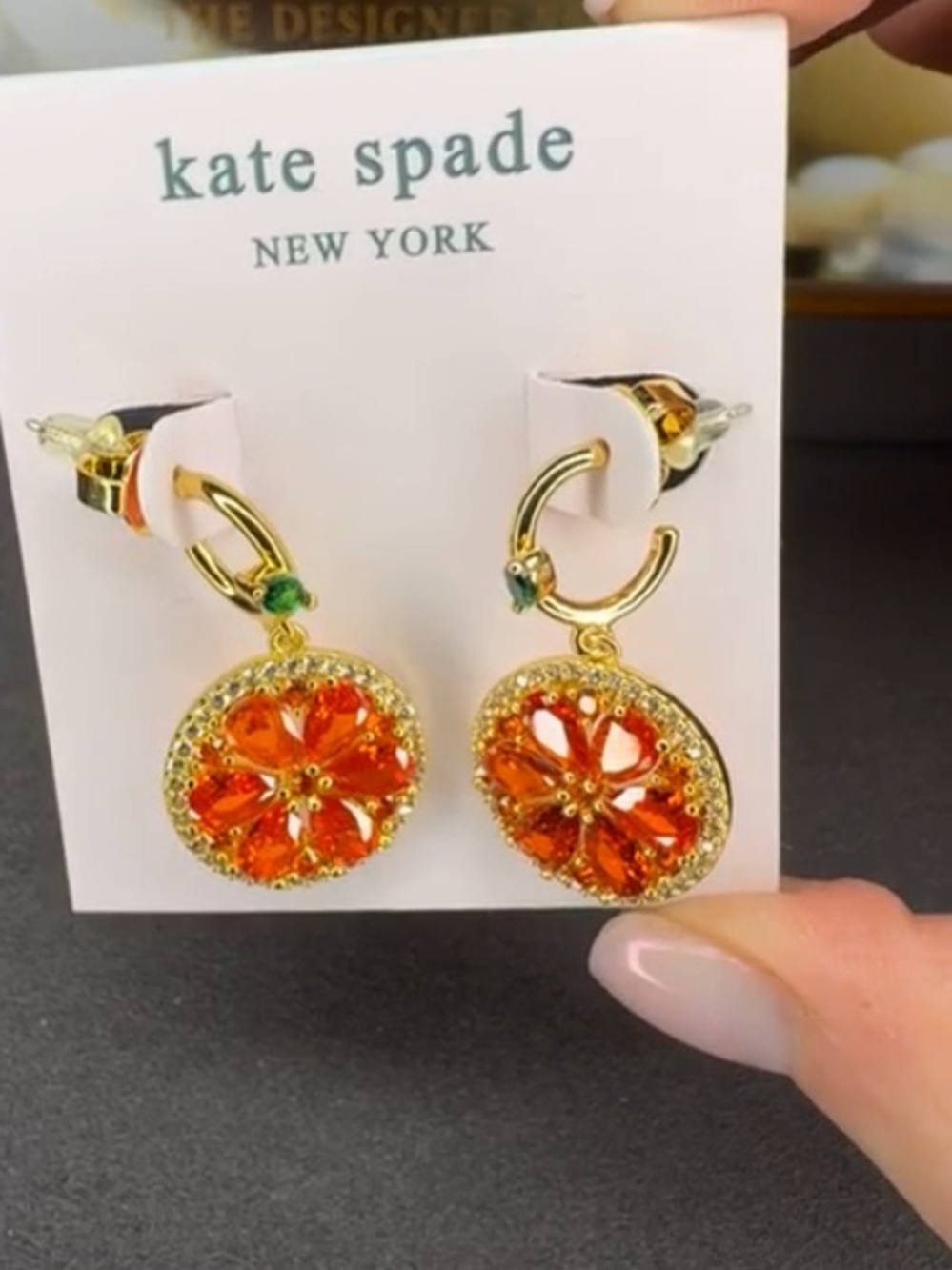 Kate Spade New York Sweet Citrus Huggie earrings NWT - Picture 9 of 9